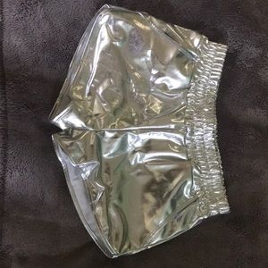 Metallic Silver Shorts (ADULT XSMALL)